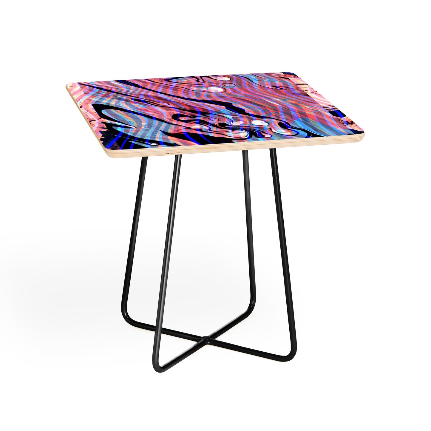 83 Oranges Focus Abstract Marble Texture Side Table