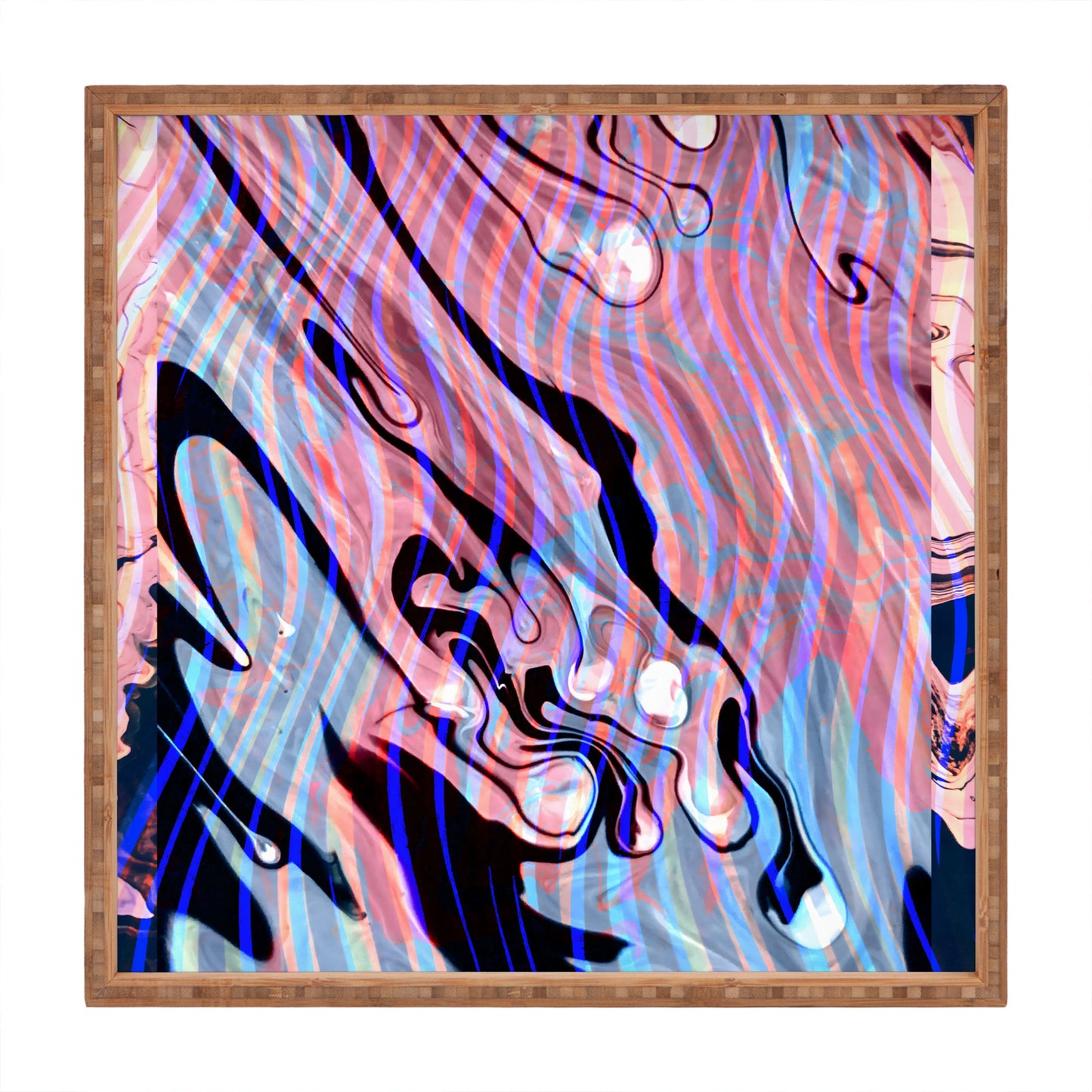 83 Oranges Focus Abstract Marble Texture Square Tray