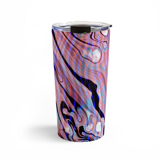 83 Oranges Focus Abstract Marble Texture Travel Mug