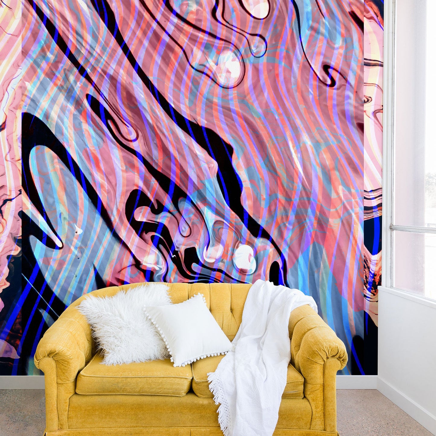 83 Oranges Focus Abstract Marble Texture Wall Mural