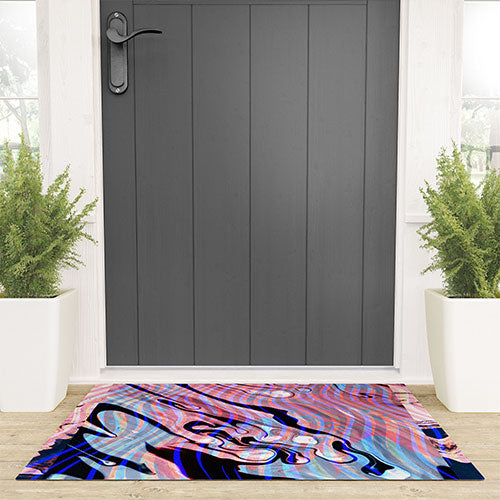 83 Oranges Focus Abstract Marble Texture Welcome Mat