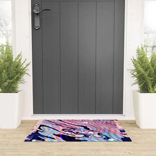 83 Oranges Focus Abstract Marble Texture Welcome Mat