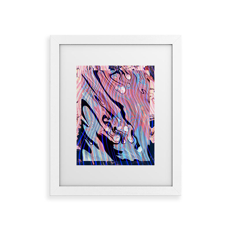 83 Oranges Focus Abstract Marble Texture Framed Art Print