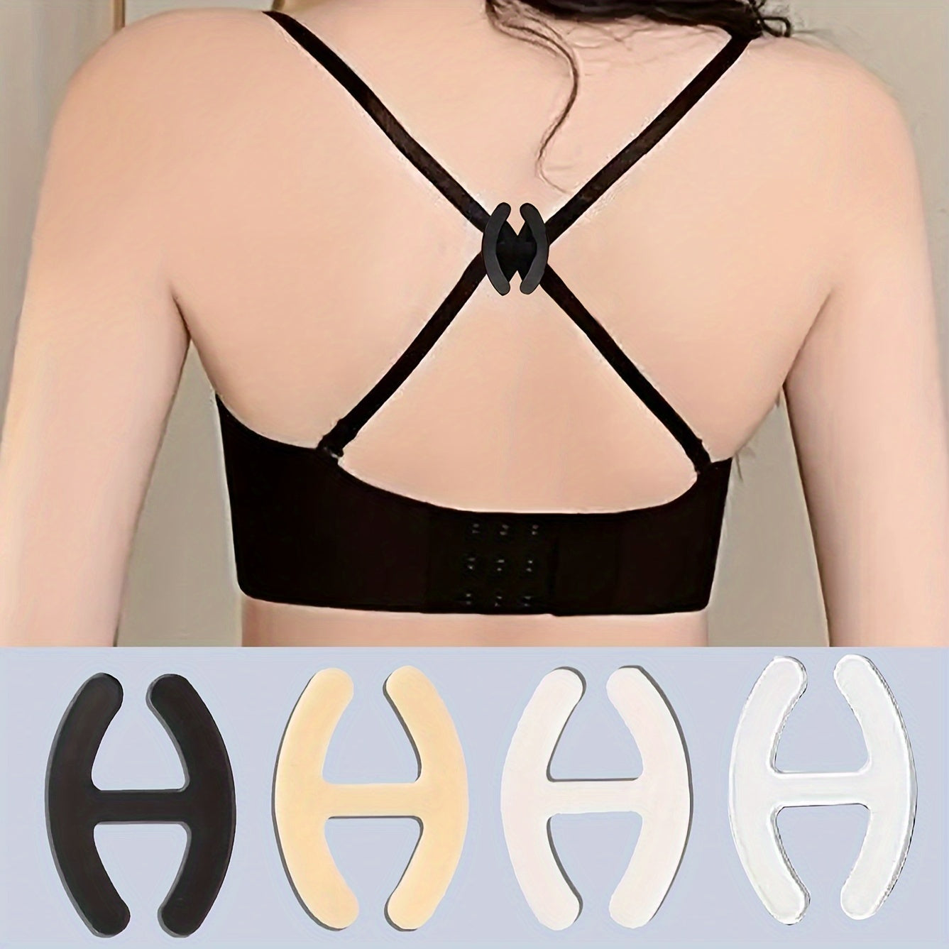 4pcs Bra Shoulder Clips, Invisible Adjustable Underwear Straps Anti Slip Clips, Women's Lingerie & Underwear Accessories