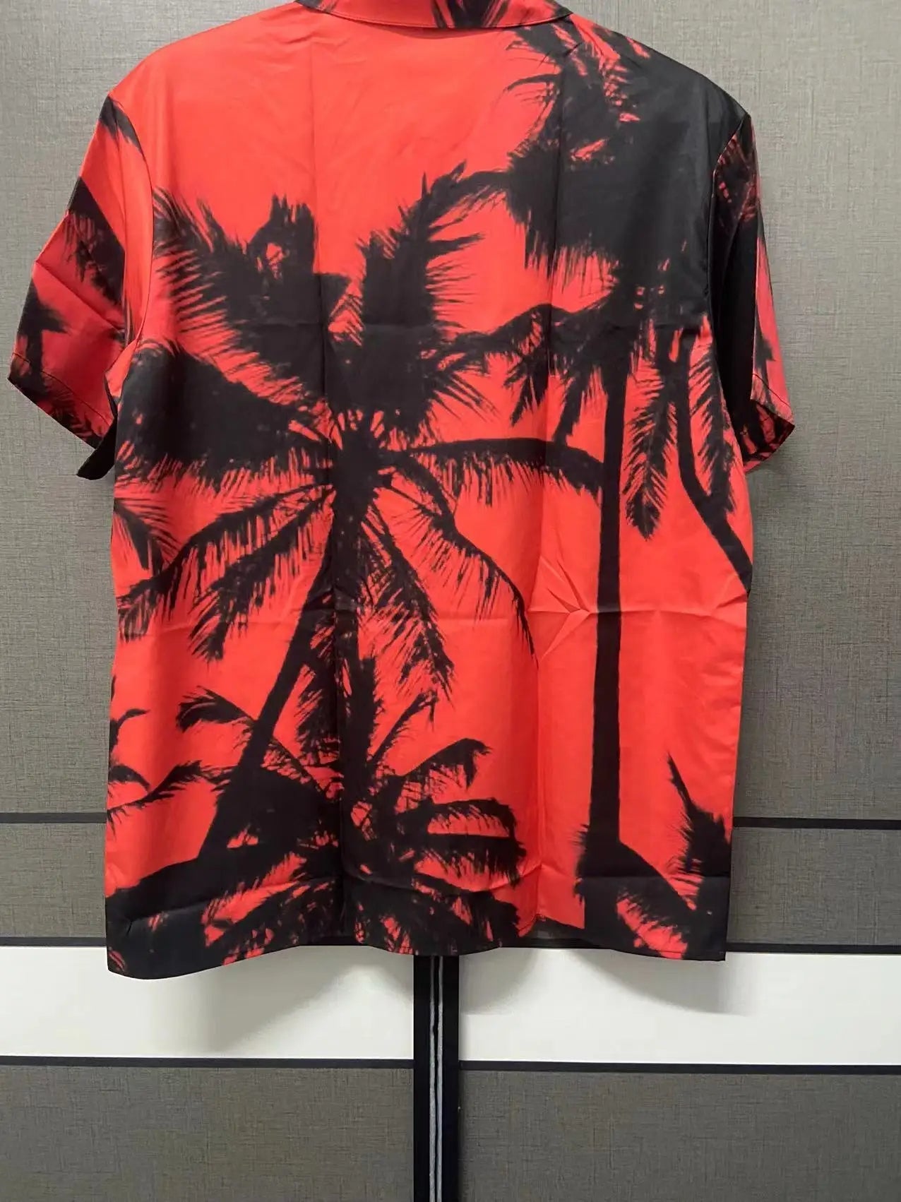 Ned - Heren Zomer Shirt - Zwart & Rood