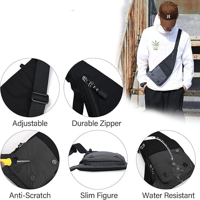 Inez - Kleine, Slanke, Waterdichte Canvas Schouder Slingtas