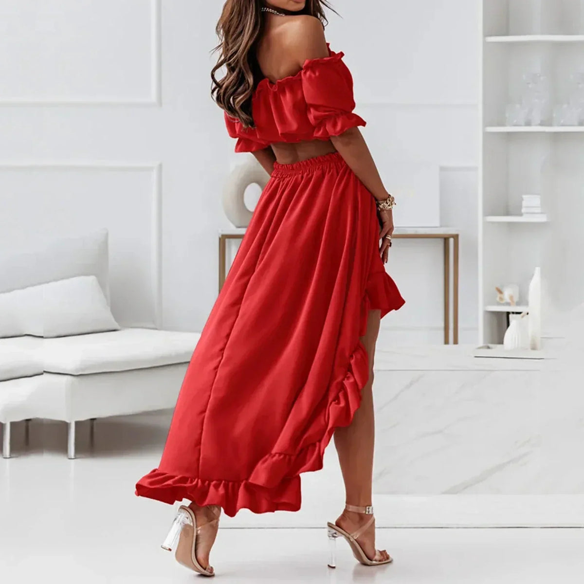 Makayla - Ruffled Twee-Delige Set voor Dames - Gedurfd & Flowy