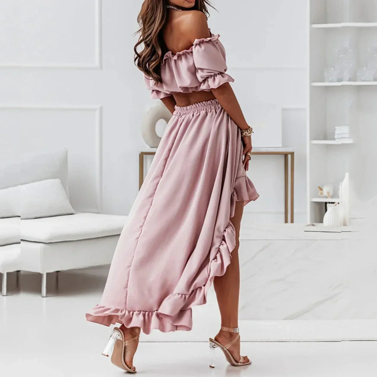 Makayla - Ruffled Twee-Delige Set voor Dames - Gedurfd & Flowy