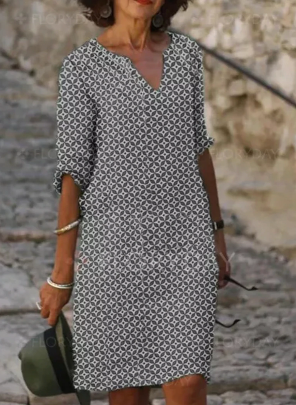 Minke - Casual Bedrukte Jurk voor Dames - Relaxed & Stijlvol