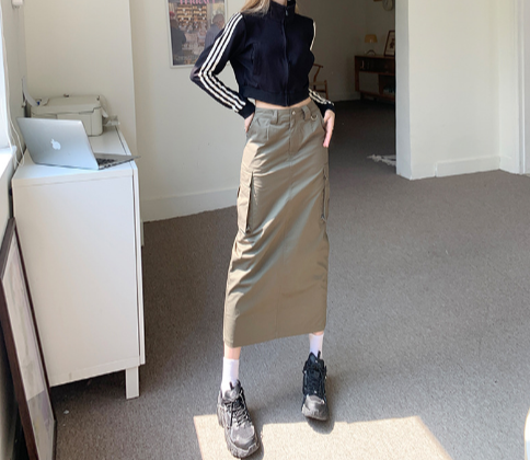 Laila - Dames Cargo Maxi Rok - Edgy & Functioneel