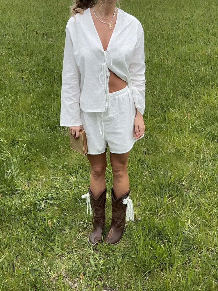 Jade - Oversized Lange Blouse met Strik