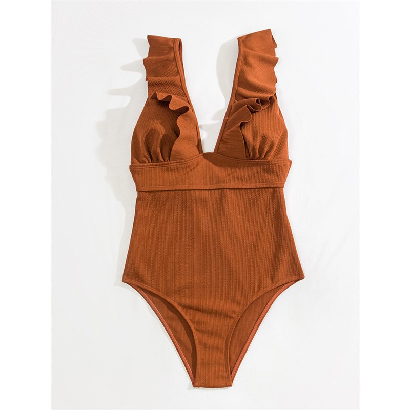 Coral - Ruffled Badpak voor Dames - Flatterend & Elegant