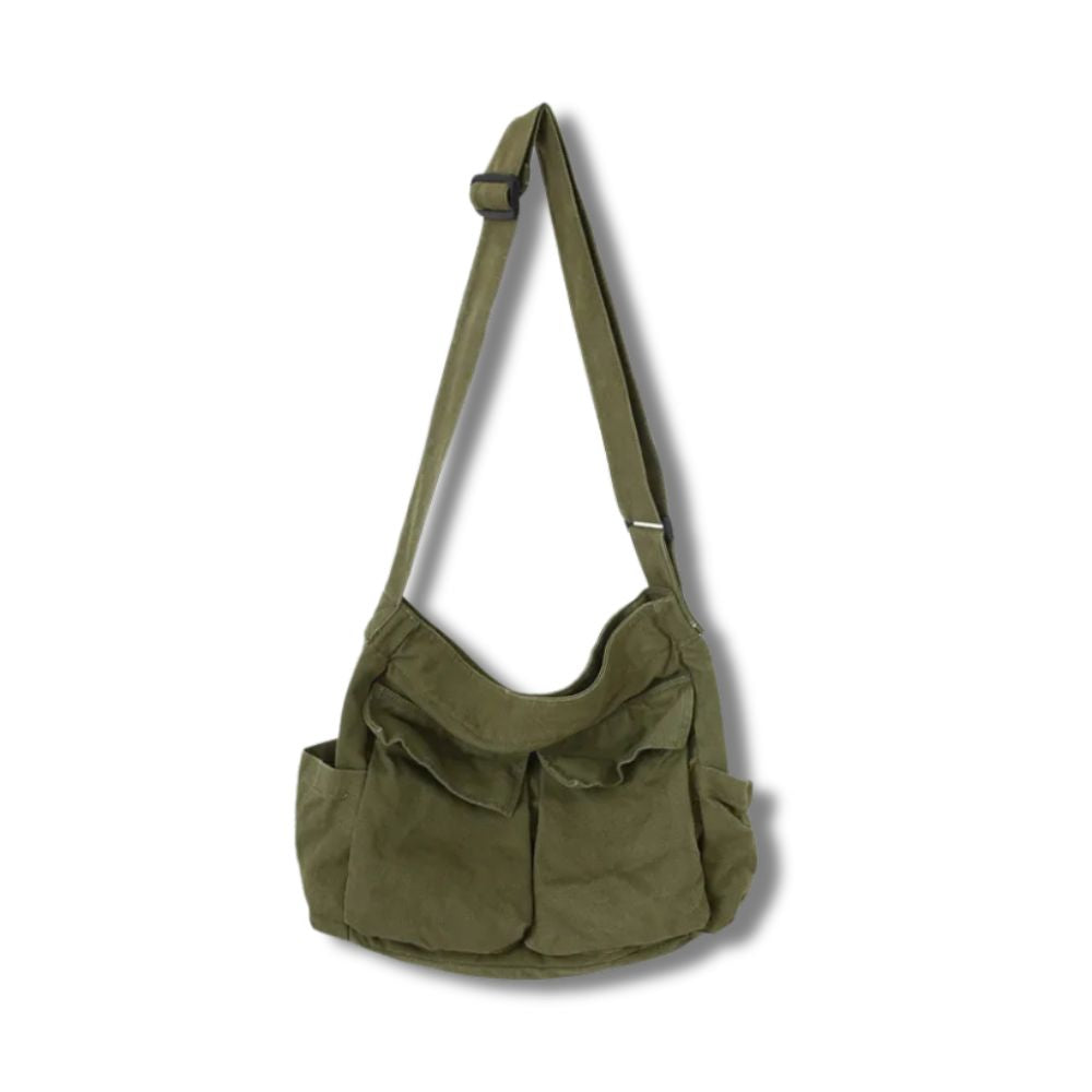 Marceline - Vintage Canvas Grote Schouder Messenger Tas