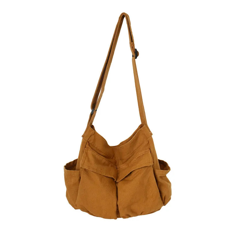 Marceline - Vintage Canvas Grote Schouder Messenger Tas