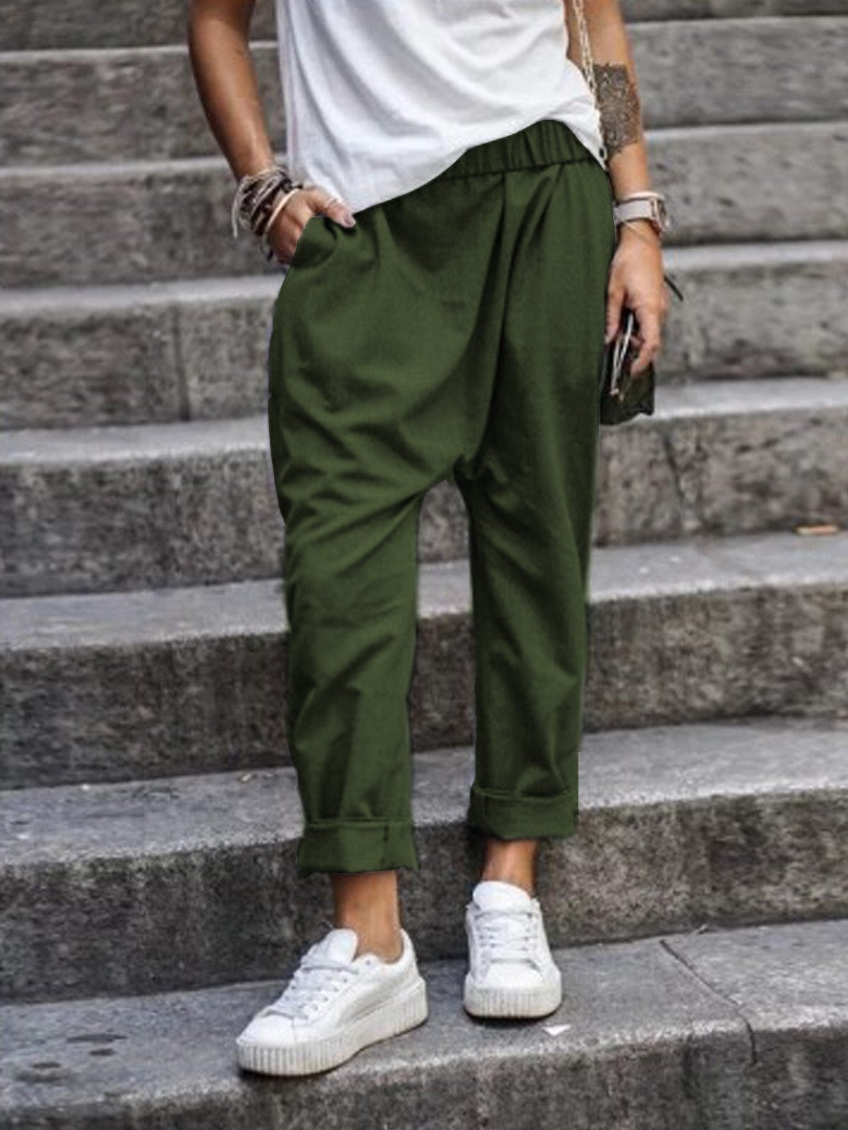 Baggy Cropped Broek voor Dames