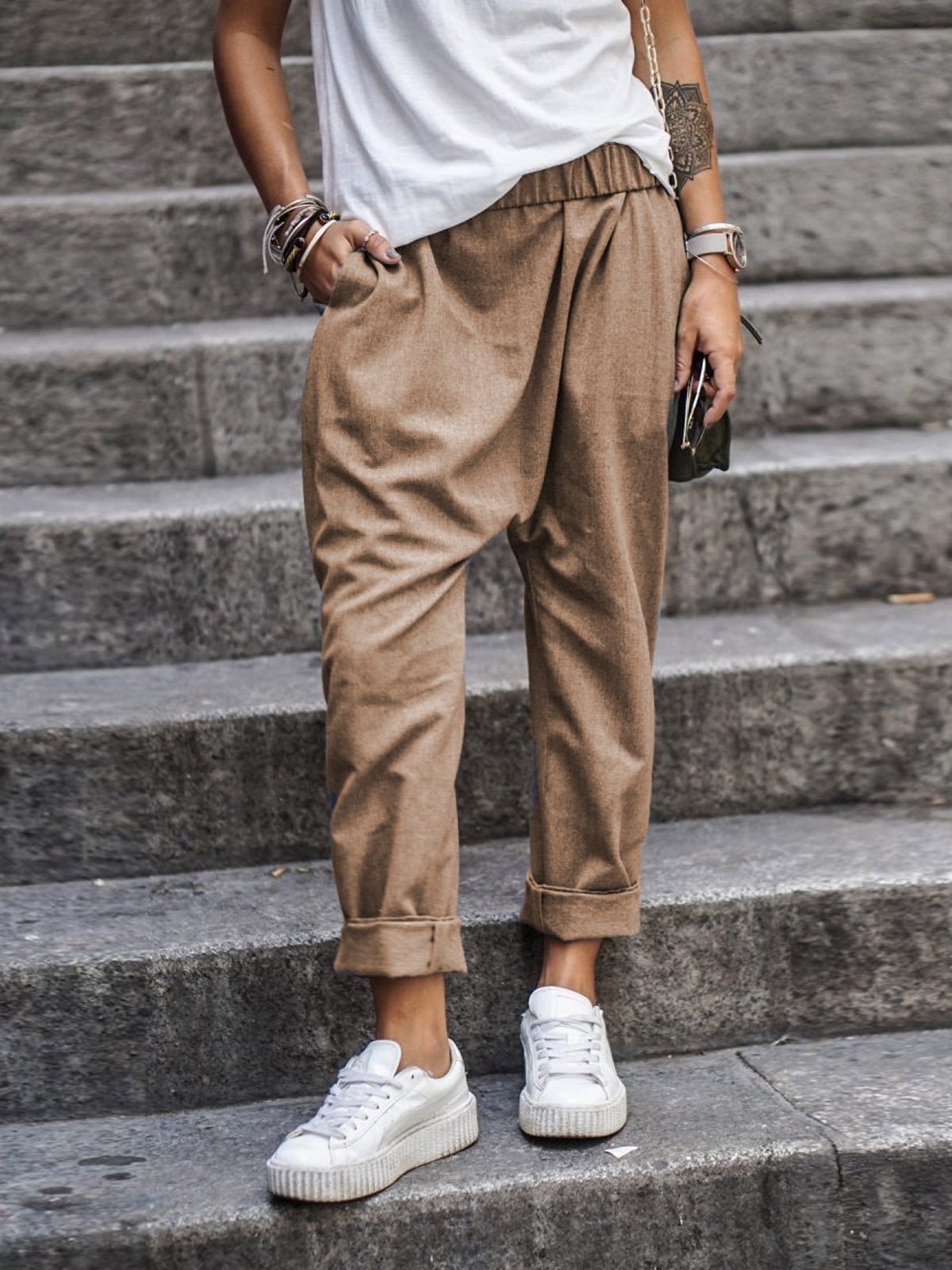 Baggy Cropped Broek voor Dames