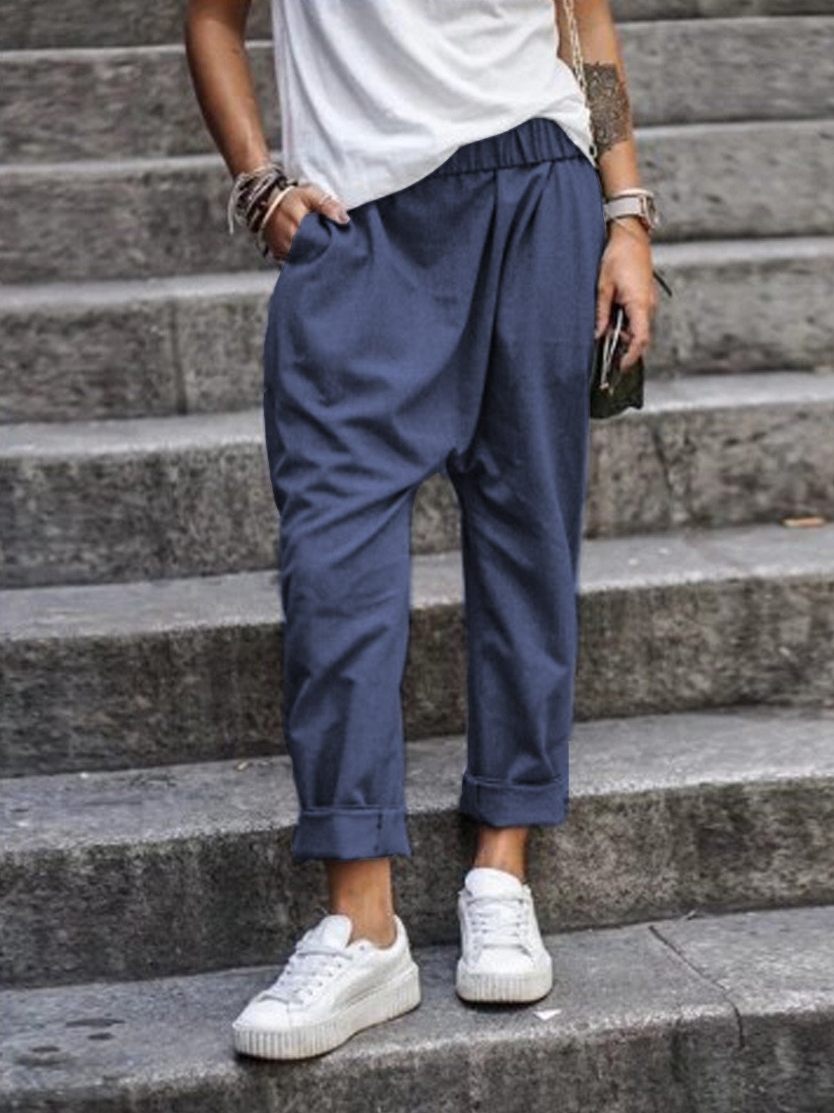 Baggy Cropped Broek voor Dames