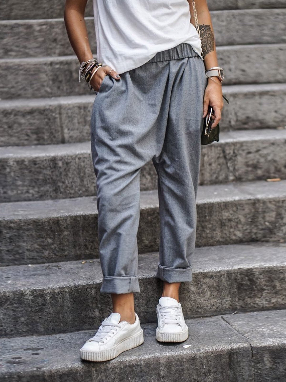 Baggy Cropped Broek voor Dames