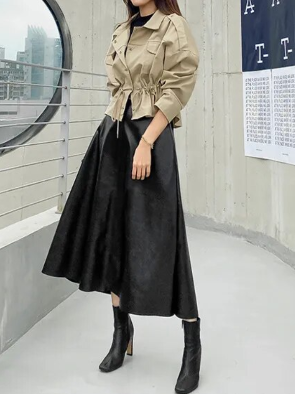 Keira - Dames Hoge Taille Midi Rok - Elegant & Chic