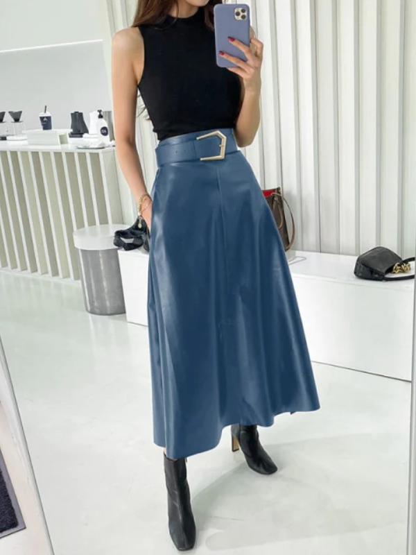 Keira - Dames Hoge Taille Midi Rok - Elegant & Chic
