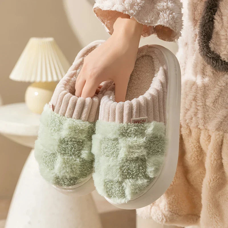 Everly - Gezellige Geruite Slippers voor Vrouwen