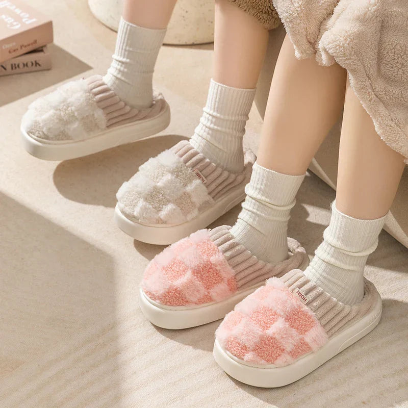 Everly - Gezellige Geruite Slippers voor Vrouwen