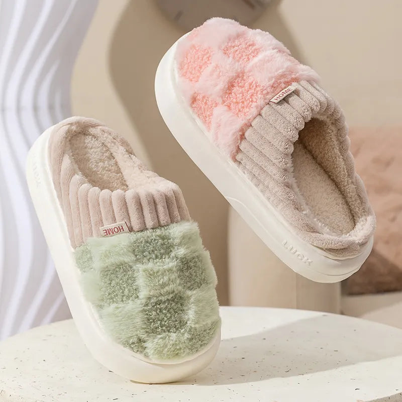 Everly - Gezellige Geruite Slippers voor Vrouwen