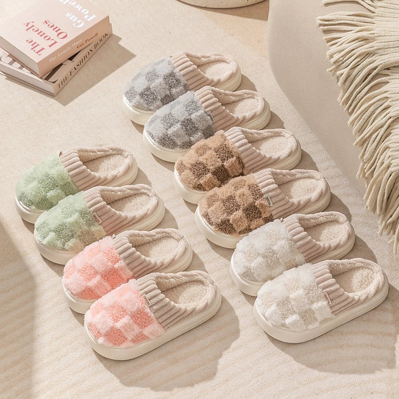 Everly - Gezellige Geruite Slippers voor Vrouwen