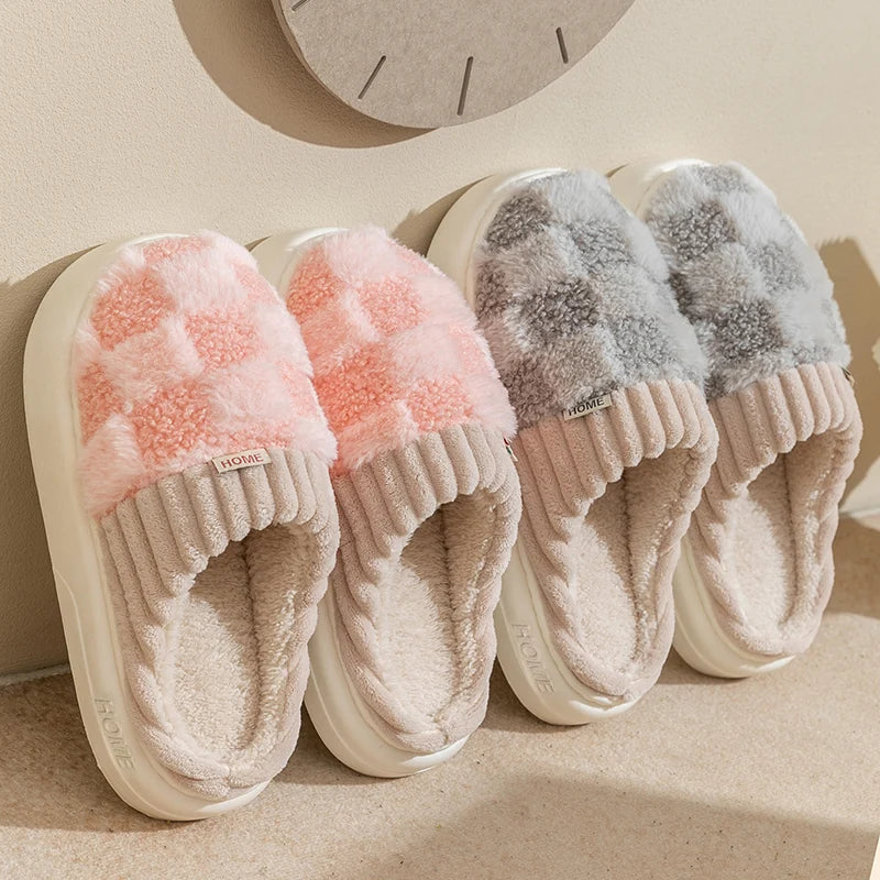 Everly - Gezellige Geruite Slippers voor Vrouwen