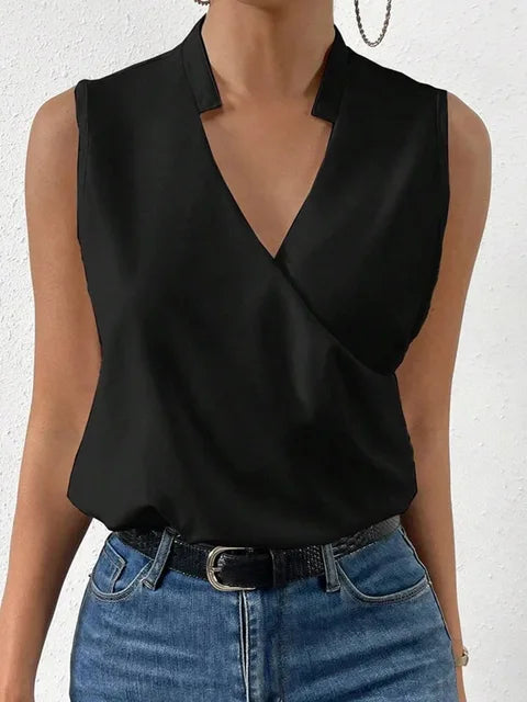 Constance - Gelaagde Wikkelblouse met V-hals