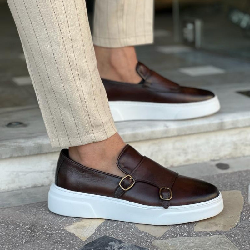 Leren Monk Strap Sneakers