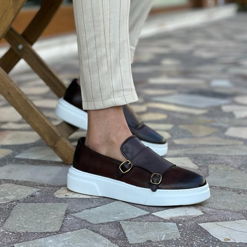 Leren Monk Strap Sneakers