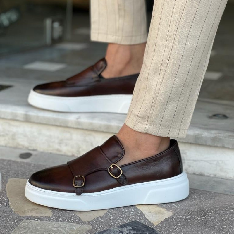 Leren Monk Strap Sneakers