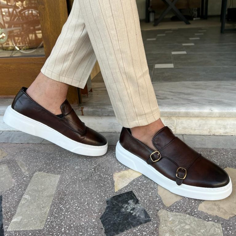 Leren Monk Strap Sneakers