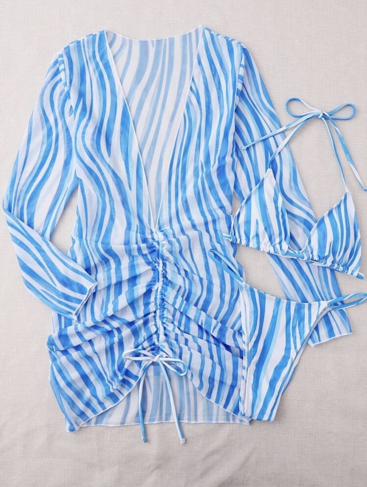 Gestreepte 3-Delige Bikini Set