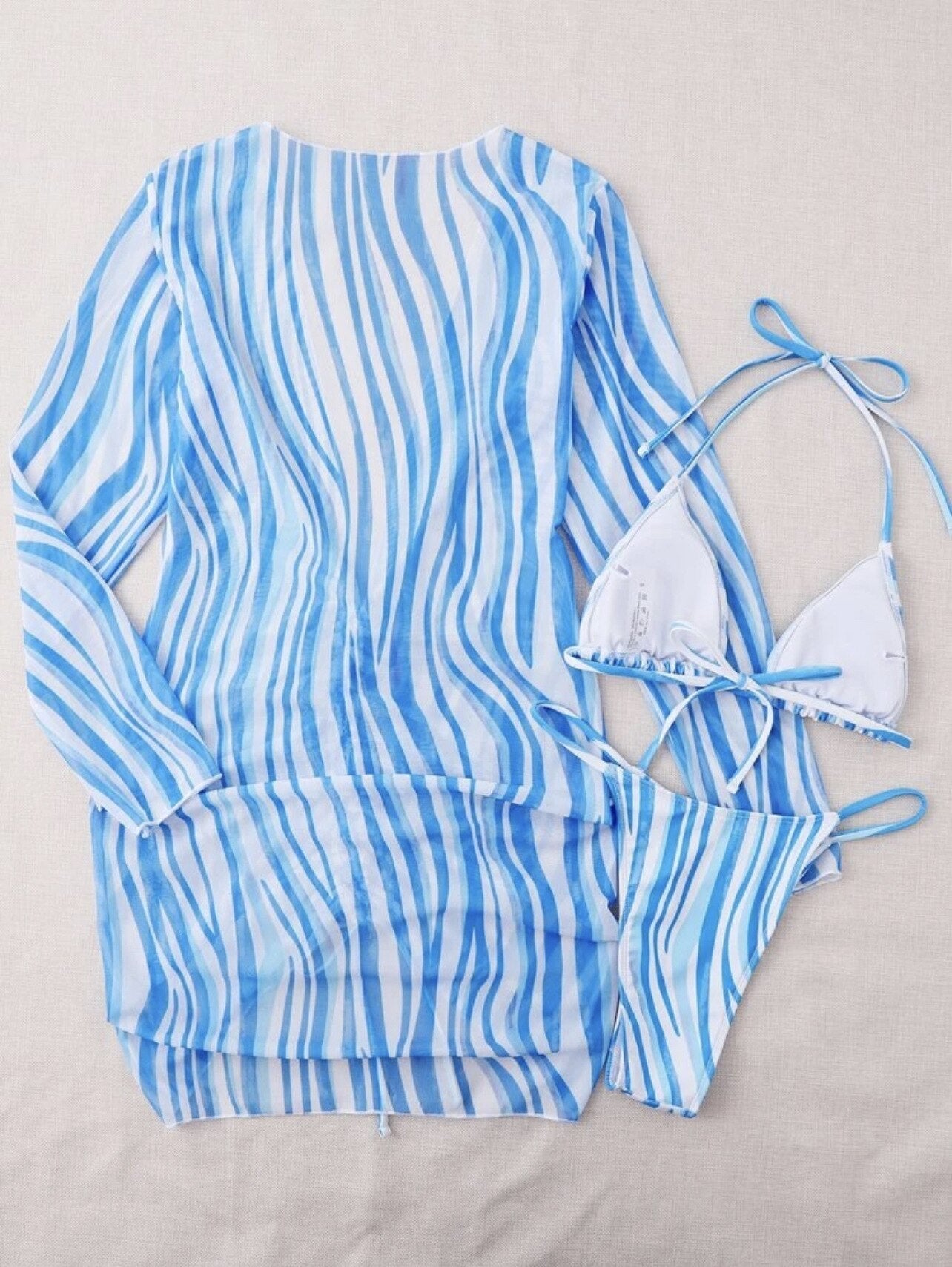 Gestreepte 3-Delige Bikini Set