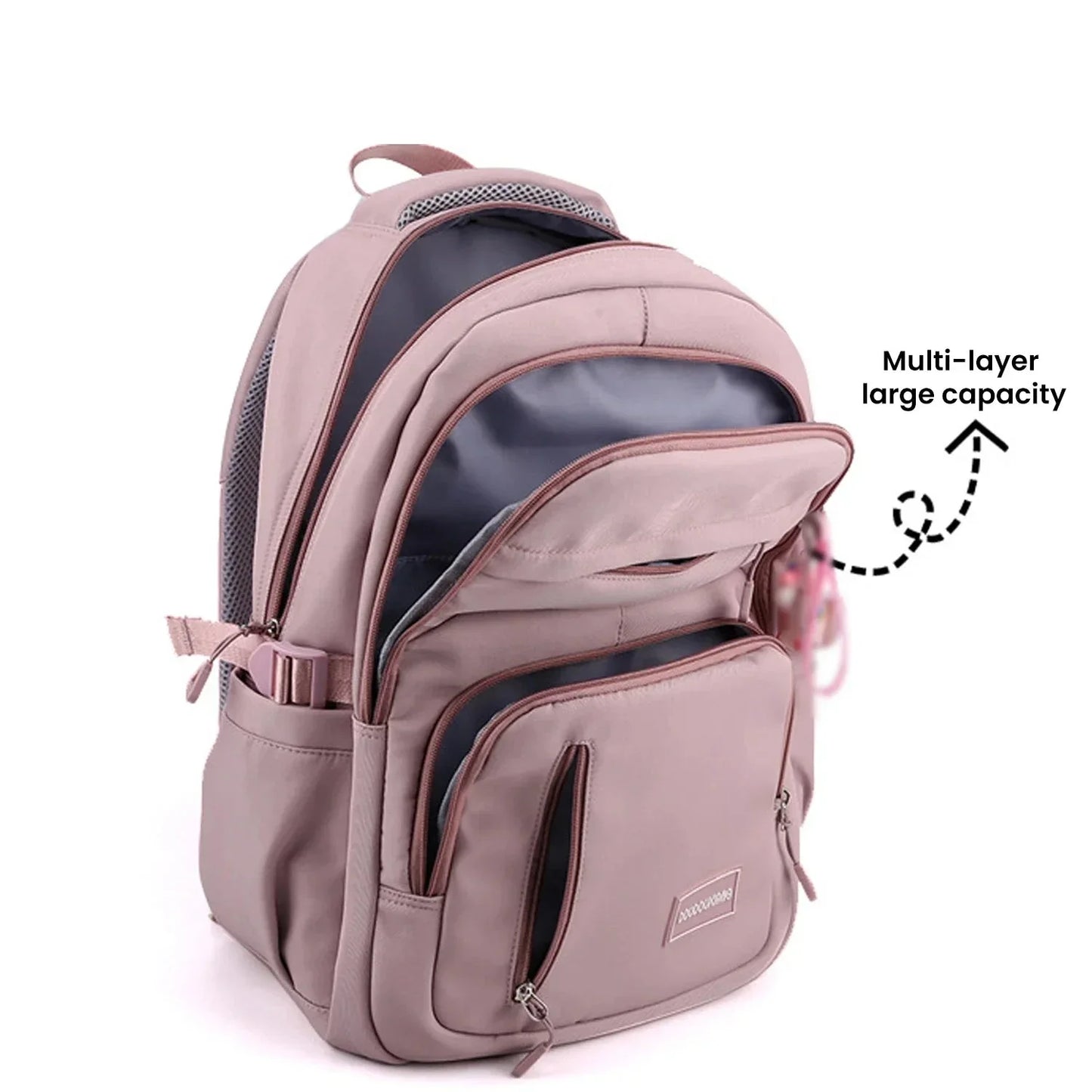 Natasja - Nylon Laptoprugzak met Grote Capaciteit en Schattig Design
