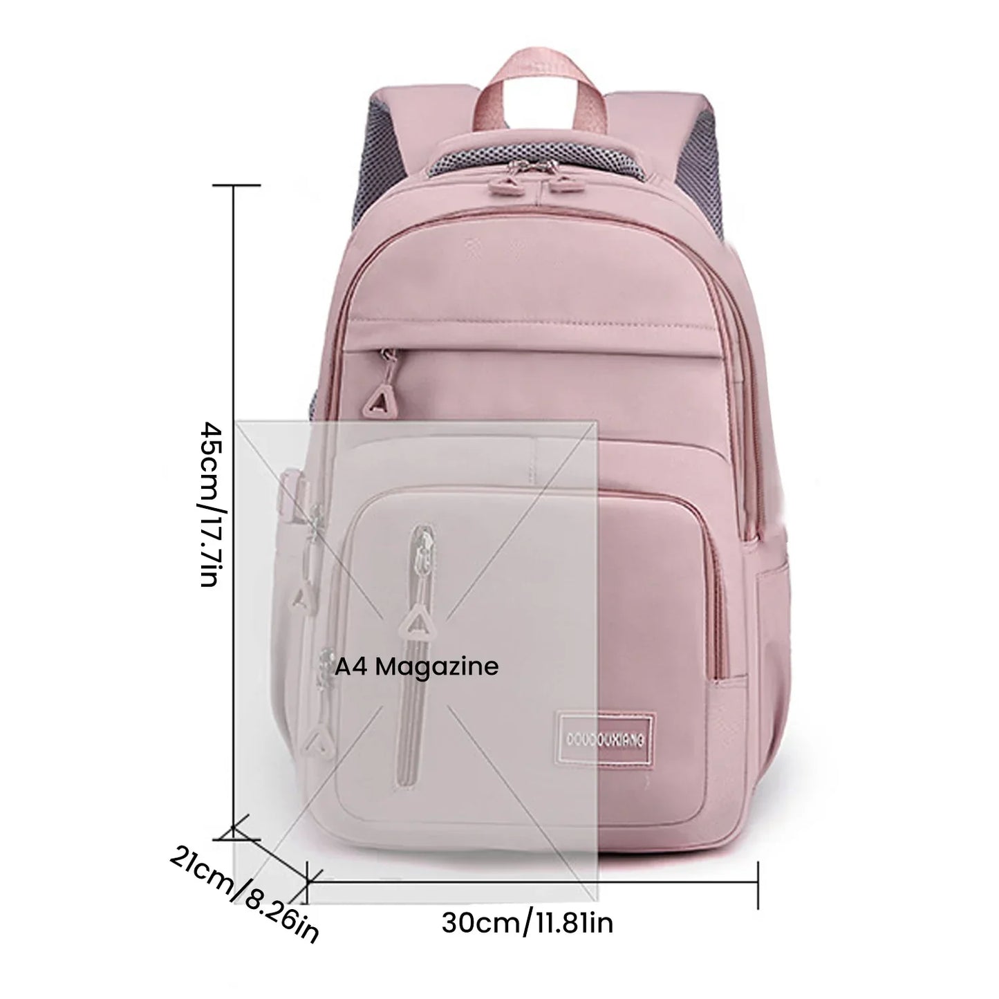 Natasja - Nylon Laptoprugzak met Grote Capaciteit en Schattig Design