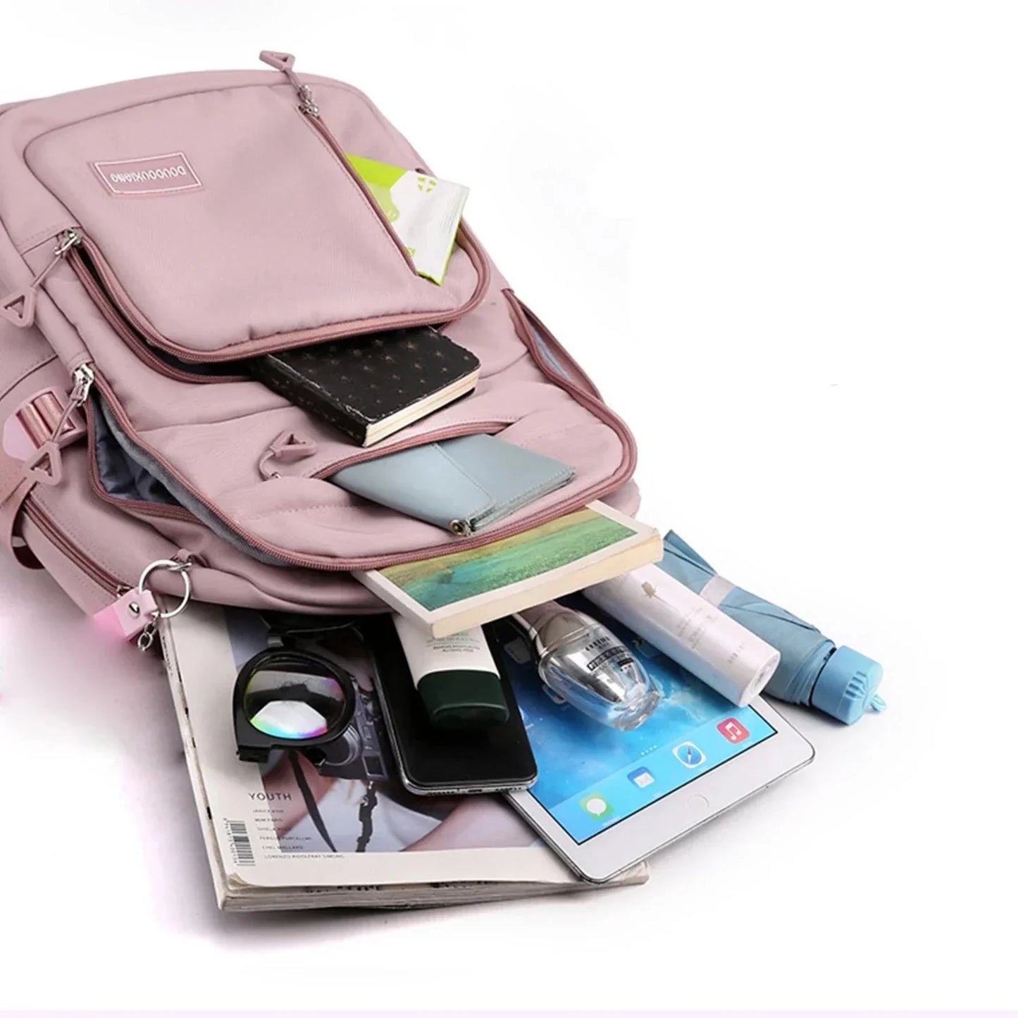 Natasja - Nylon Laptoprugzak met Grote Capaciteit en Schattig Design