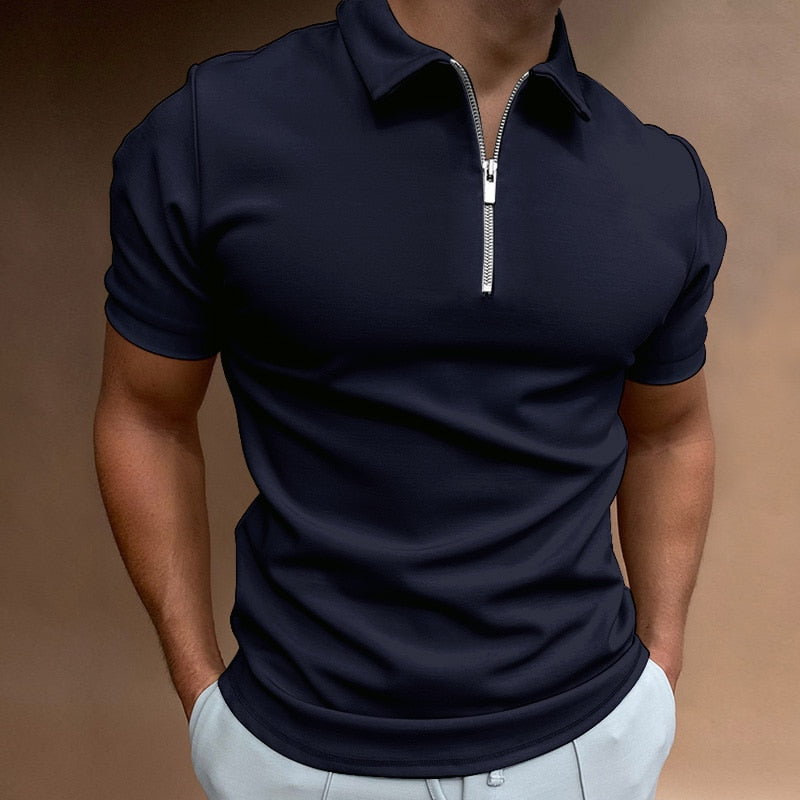 Zip-Up Polo Shirt