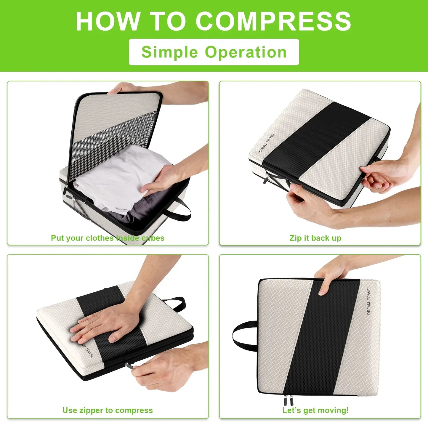 SpacePro - 6-Pack Compressie Pakblok Reistas Organizers