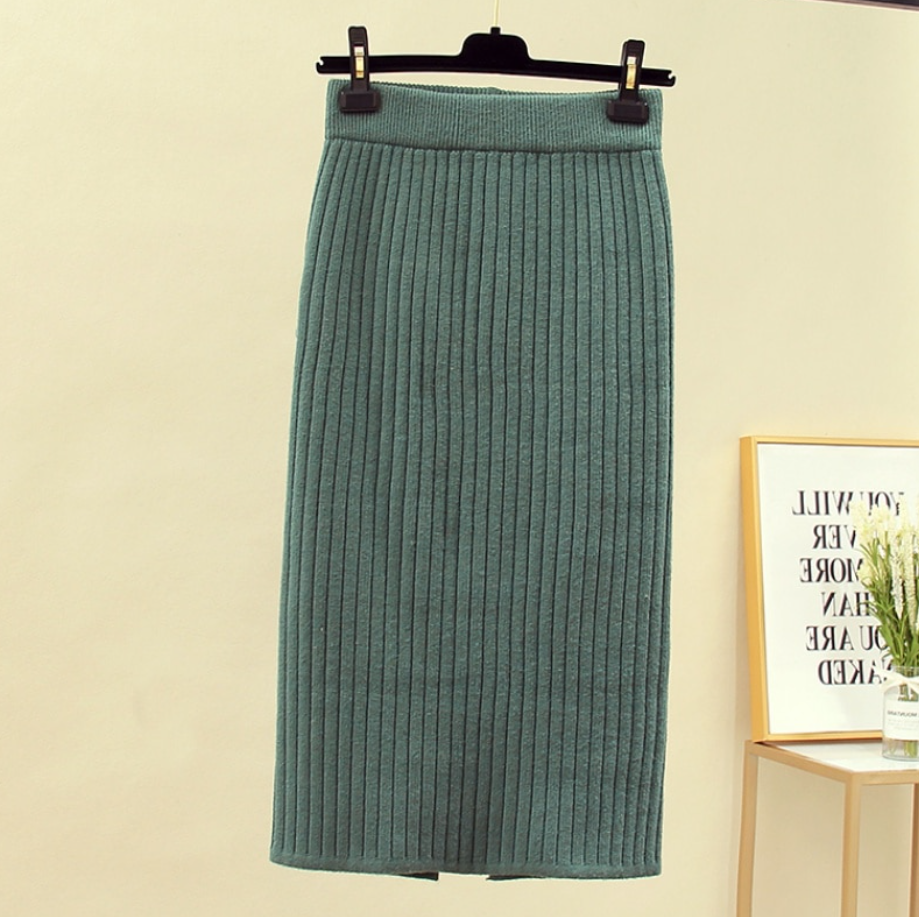 Michaela - Ribgebreide Midi Rok voor Dames - Cozy & Stijlvol