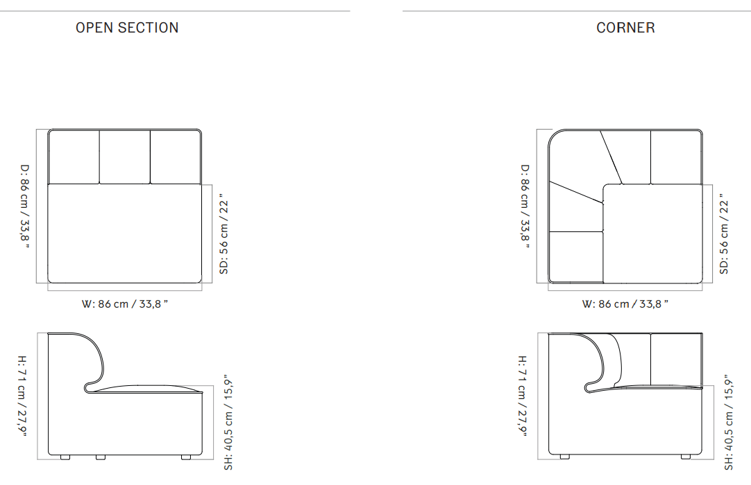 Eave Seamline Modular Sofa 86