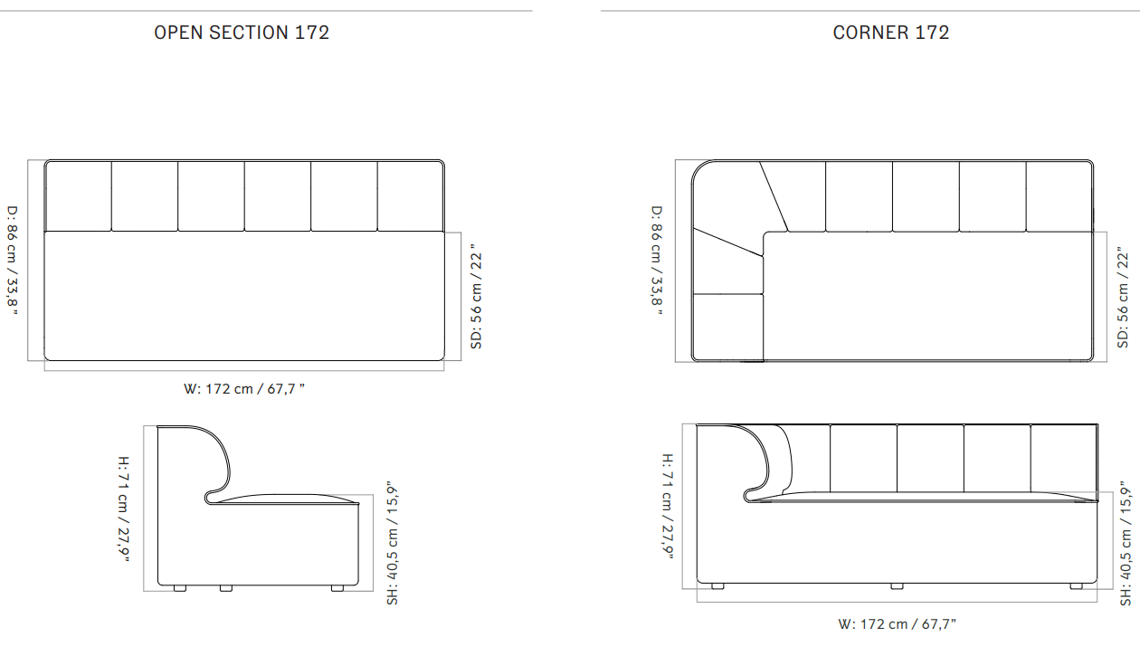 Eave Seamline Modular Sofa 86
