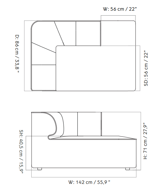 Eave Seamline Modular Sofa 86