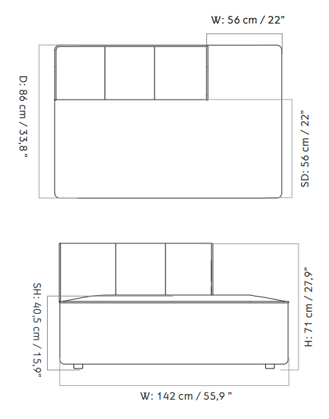 Eave Seamline Modular Sofa 86