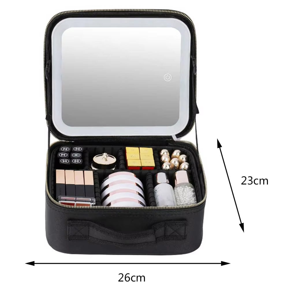 Hannie - Draagbare Cosmetictas met LED-licht en Spiegel