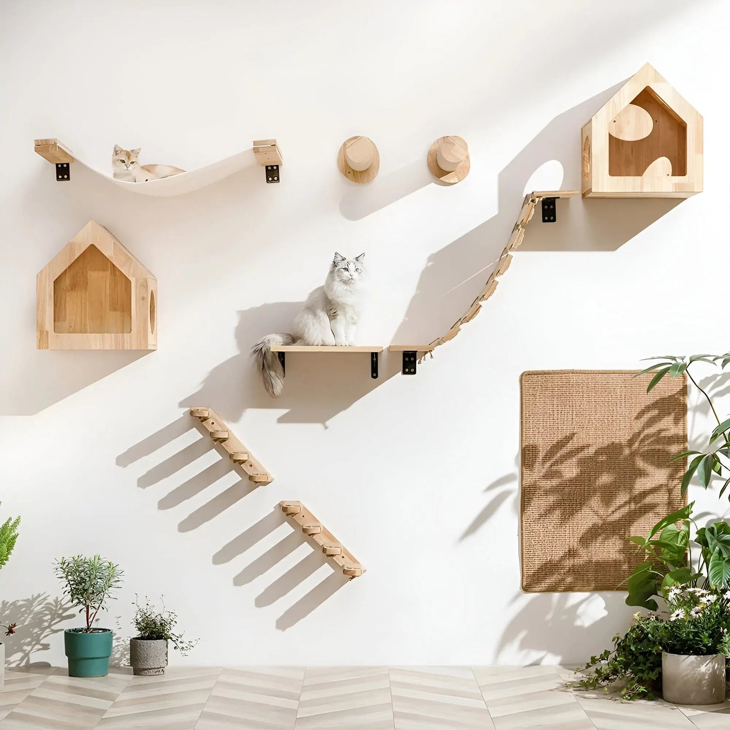 Wandklimplank voor Katten met Krabpaal – ClimbPaws