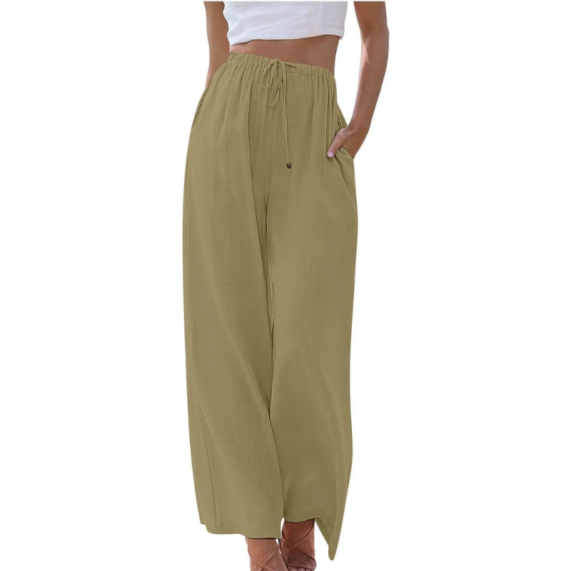 Reese - Broek Met Hoge Taille en Wijde Pijpen