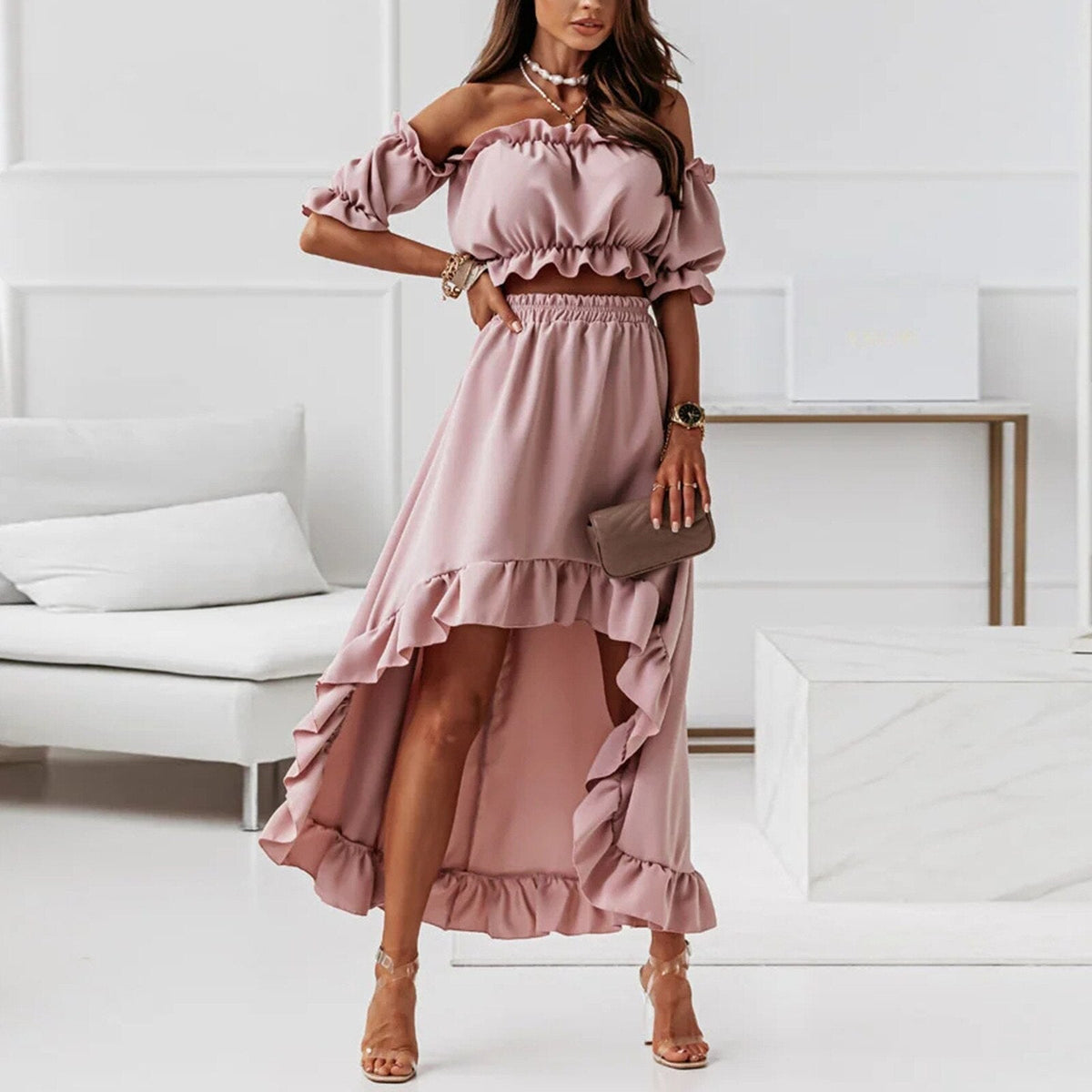 Makayla - Ruffled Twee-Delige Set voor Dames - Gedurfd & Flowy